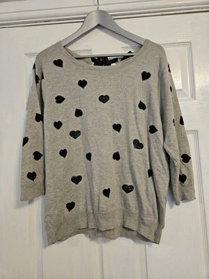 Grey heart jumper with tie back size 18 from Wallis. Autumn Winter Christmas  - Image 1 of 4