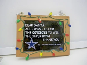NFL Dallas Cowboys "DEAR SANTA:" Ornamento a forma di lavagna - Foto 1 di 1