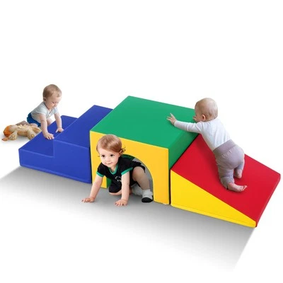 VEVOR Single Tunnel Climber Toddler Playset Foam Climbing Blocks w Stairs+Ramp - Image 1 of 4