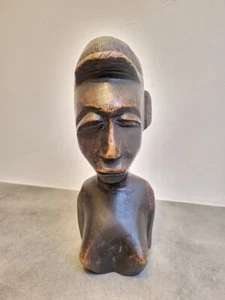 Busto IN Legno Africano Antico - Foto 1 di 9