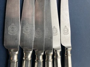 Messer England antik Silberauflage Butler Sheffield Set Facetten Griff 210902 - Bild 1 von 15