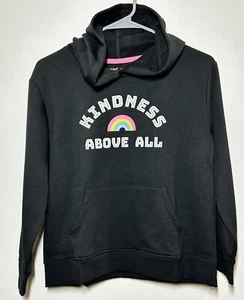Girls' Fleece Pullover Hoodie - Cat & Jack Black Rainbow XXL (16/18) Plus - Picture 1 of 2