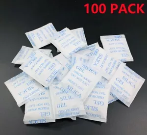 100 Packs 3g Grams Silica Gel Desiccant Packets Moisture Absorber Drying Bag USA - Picture 1 of 7