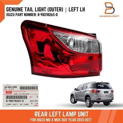 Left LH Rear Tail Light Lamp Non-LED Halogen Isuzu MU-X MUX UC 13-17 8982182650 - Image 1 of 4