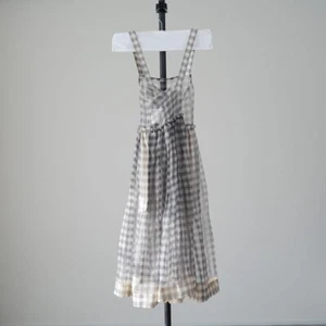 Autentico abito lungo donna Comme Des Garcons Gingham a quadri trasparente taglia S - Foto 1 di 7