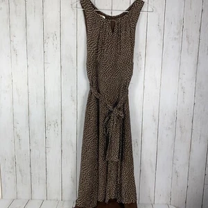 Talbots Brown Polka Dot Pure Silk Sleeveless Midi Shift Dress Women's Sz 8 - Imagen 1 de 12
