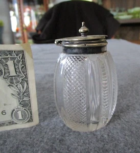 BRYCE HIGBEE PANELED DIAMOND POINT MUSTARD JAR CIRCA 1896 - Imagen 1 de 4