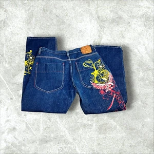 Y2K Artful Dodger bestickte Herrenjeans 34 x 31 Baggy Skate Streetwear Hip Hop - Bild 1 von 13