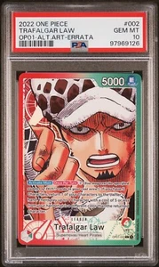 PSA 10 GEM MINT - Trafalgar Law Alt Art Leader OP01-002 - One Piece Romance Dawn - Picture 1 of 2
