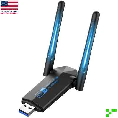 USB 3.0 WIFI Adapter 1300mbps Wireless Dongle Dual Band 2.4G/5G Dual Antenna NEW - Image 1 of 4