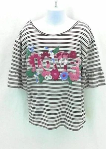 Ransom Girl Girl's 3/4 Bell Sleeve Top Multi Color Stripes & Floral Small (7/8) - Picture 1 of 3