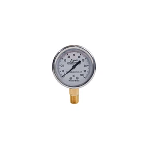 Manómetro de latón sin plomo, 1/4" MPT, 100PSI máx. - Imagen 1 de 1