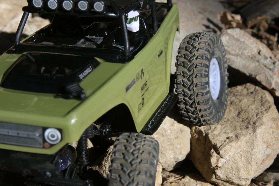 Axial SCX24 1/24 scale Deadbolt Solid Tube Rock Sliders Side Steps  - Black  - Image 1 of 4