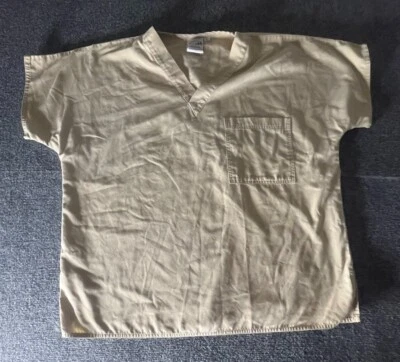 srubs set size large average unisex tan beige khaki workwear nurse ER physican - Image 1 of 4