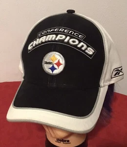 ¡NUEVO! Gorra Sombrero Papá Ajustable Pittsburgh Steelers Conferencia Campeones de la NFL REEBOK Papá - Imagen 1 de 8