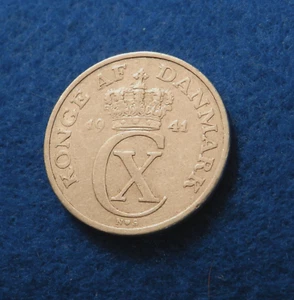 1941 Denmark 5 Ore - Christian X - awesome Aluminum Coin - See PICS - Picture 1 of 2
