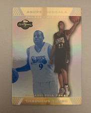 **2007-08 Topps Co-Signers Gold Blue Foil Andre Iguodala/Thaddeus Young RC 4/5**
