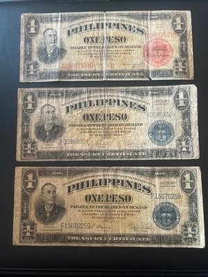 Philippines (2) 1 Peso, VICTORY NOTE World War II Era 1944 & 1936 Silver Peso - Image 1 of 4
