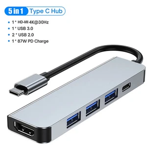 Type-C To HDMI-compatible PD USB HUB Adapter SD for Macbook Air Pro Converter - Picture 1 of 16