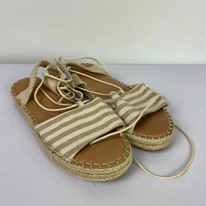 Old Navy Damengröße 8 Schnür-Espadrille Boho Sommer Strand Sandalen beige neu mit Etikett - Bild 1 von 13