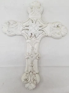 Hängendes Kreuz Elfenbein Kruzifix 12 cm groß religiös Dekor groß - Bild 1 von 2