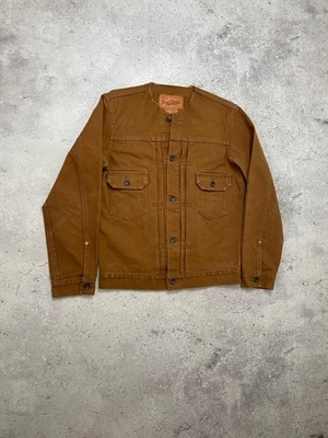 铁心型 2 型褪色仿旧牛仔棕色夹克日本制造 40 码 — 第 1/4 张图片