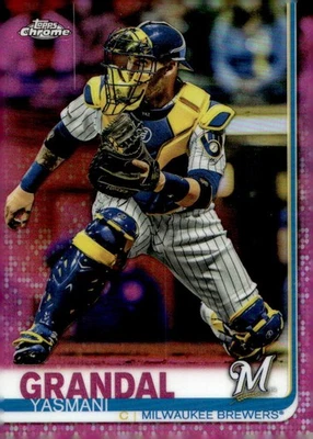 2019 Topps Chrome Update #17 Yasmani Grandal Pink Refractor - Image 1 of 2