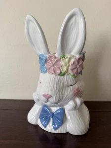 Bath & Body Works Spring 2025 Pink Flowers Bunny 3-Wick Pedestal Candle Holder - Picture 1 of 4