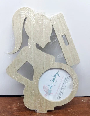 Oh Baby Boxes Felicitaciones Mamá Ultrasonido Marco de Fotos Madera Próximamente 10" Foto 1 de 4