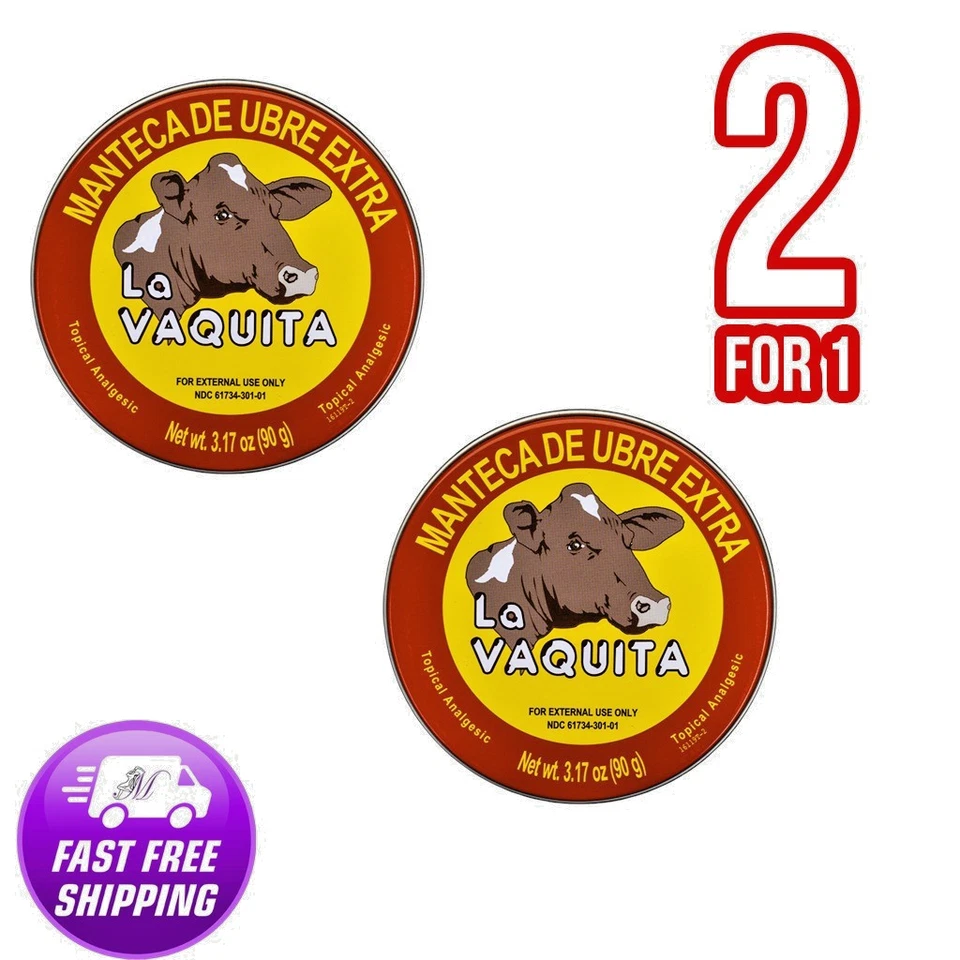 2 Pack La Vaquita Extra Strength Udder Balm Manteca Ubre De Vaca Pain Relief  - Image 1 of 2