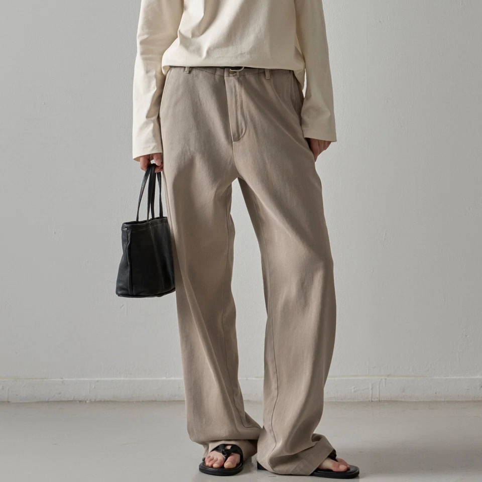 Pantalones informales largos de pierna ancha finos cintura alta otoño THE ROW para mujer Foto 1 de 4