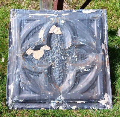 Antiguo techo gótico victoriano azulejo de hojalata lona Shabby Chic trébol cuadrilátero Foto 1 de 4