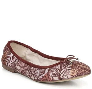 Sam Edelman Felicia Paisley Floral Maroon Flats Size 6.5 - Picture 1 of 6