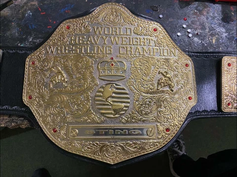 STING 3d BIG GOLD CRUMRINE WRESTLING CHAMPIONSHIP BELT ADULT SIZE Cover