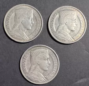 LATVIA 5 LATI x 3 1929 x 2; 1931 BETTER CONDITION SEE IMAGES - Bild 1 von 2