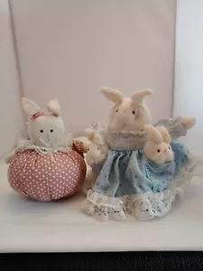 Coniglietti pasquali anni 90 decorazioni mensola tavolo coniglietti set di 2 - Foto 1 di 3