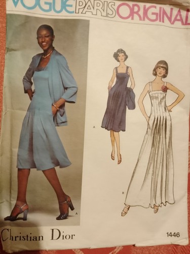 UNCUT Vintage Vogue Sewing Pattern 2108 Christian Dior Jacket dress long short