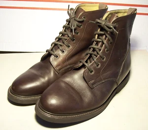 alfred sargent england women's us 10.5 drk reddish brown commando combat boots - Picture 1 of 8