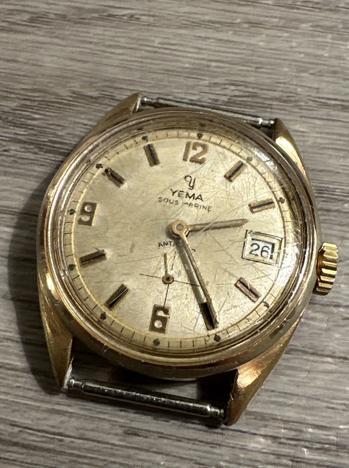 Montre YEMA sous Marine ancienne - Plaqué Or - Photo 1/4