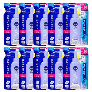 Juego de 10 protectores solares NIVEA SUN Super Water Gel para recarga SPF50 PA+++ 125g - Imagen 1 de 2