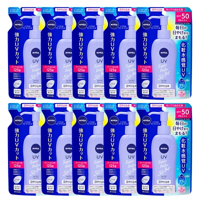 Juego de 10 protectores solares NIVEA SUN Super Water Gel para recarga SPF50 PA+++ 125 g Foto 1 de 2