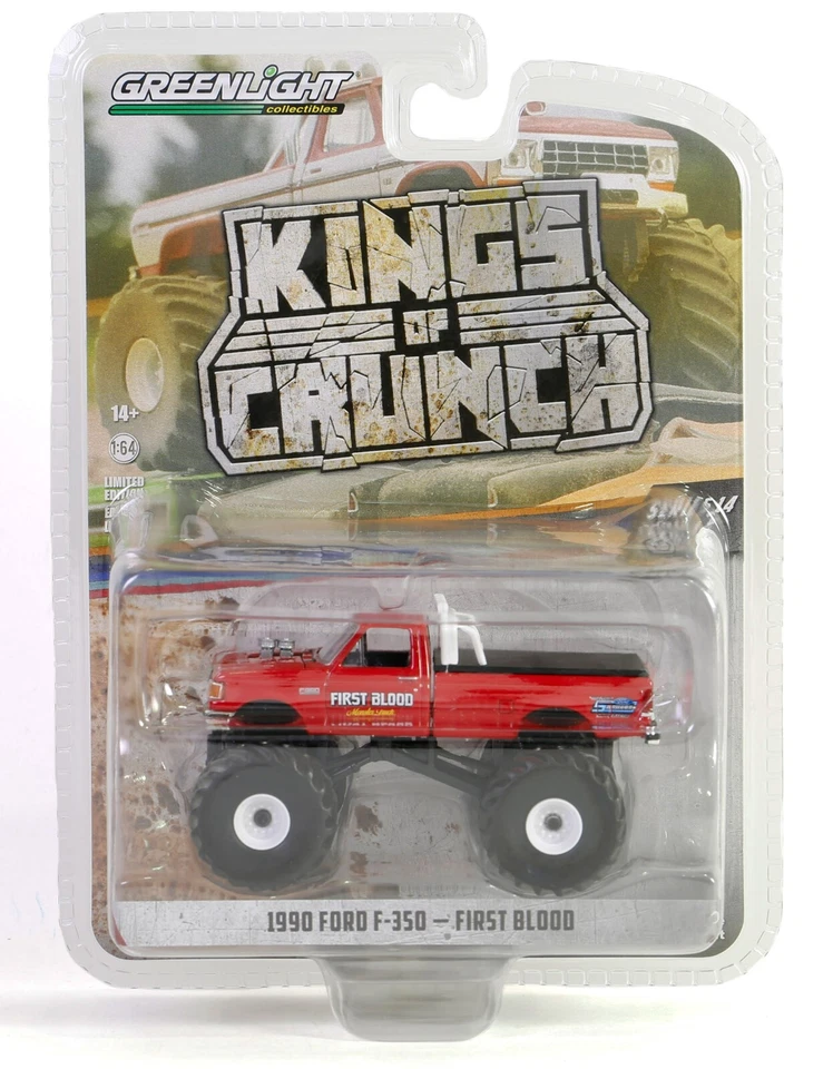 GreenLight *KINGS CRUNCH 14* = FIRST BLOOD 1990 Ford F-250 Monster Truck Nuevo en Paquete Foto 1 de 1