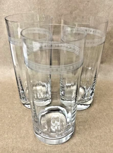 3 vasos de beber de bola alta Mignon Oneida óptica recta transparente corte esmerilado 6" - Imagen 1 de 4
