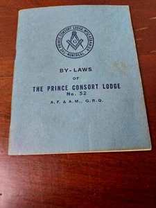 Masonry by-laws of THE PRINCE CONSORT LODGE MONTREAL, QUEBEC CANADA - 1948 - Picture 1 of 2