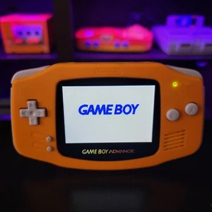Spice Orange Gameboy Advance GBA Konsole mit IPS Hintergrundbeleuchtung hintergrundbeleuchtet LCD MOD - Bild 1 von 4