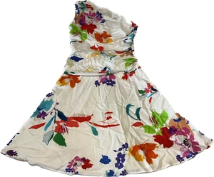 Finley One Shoulder Dress Womens Size XS Multicolor White Floral Lined - Picture 1 of 18