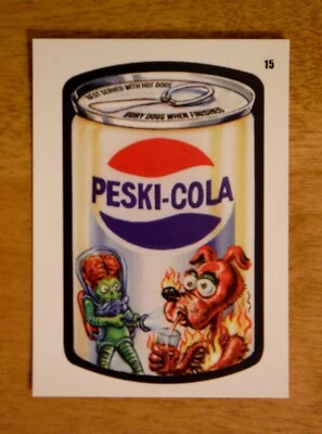 Mars Attacks Wacky Packages — 2020 — card #15 — “Peski-Cola” — Attacky — cupom de volta — Topps - Imagem 1 de 2