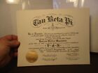 Certificat de bourse Tau Beta Pi - 1956 - Université de Lehigh