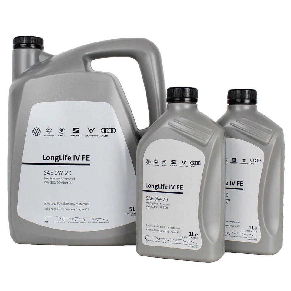 VOLKSWAGEN Original VW Audi Seat Skoda Motoröl 7 Liter Öl 50800/50900 LL IV FE 0W-20