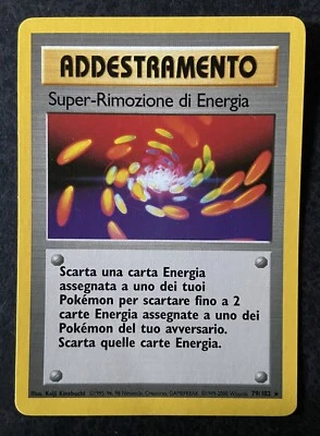 Super Energy Removal 79/102 - Italian Rare Pokemon- Shadowless Base Set - Image 1 of 4